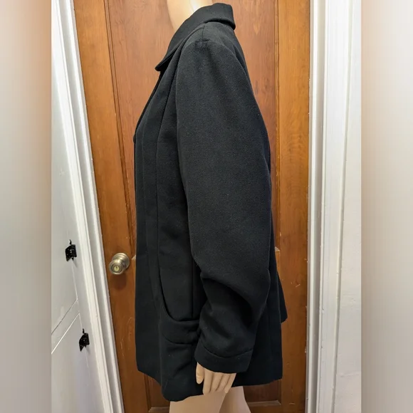 Chico's Black Button Dress Coat Size 2 - Picture 2 of 12
